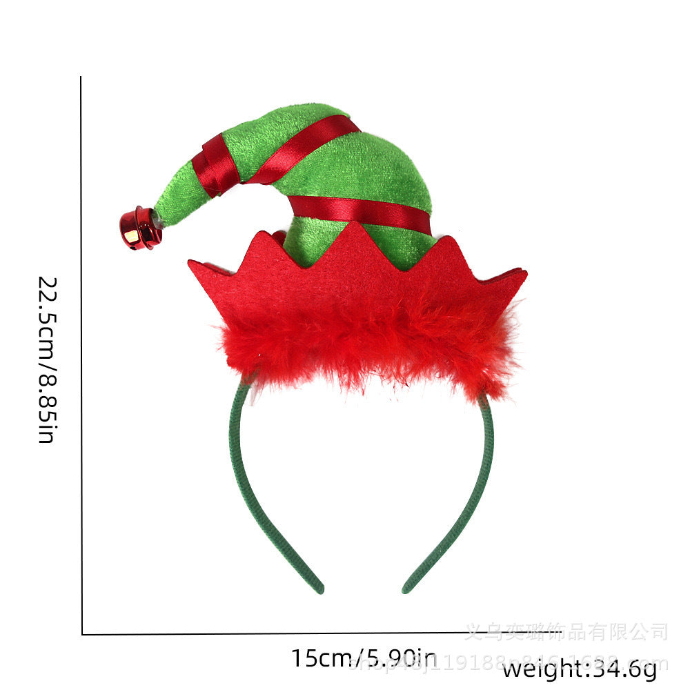 Wholesale Christmas Elf Hat Children's Adult Party Cartoon Santa Claus Snowflake Hat Headband