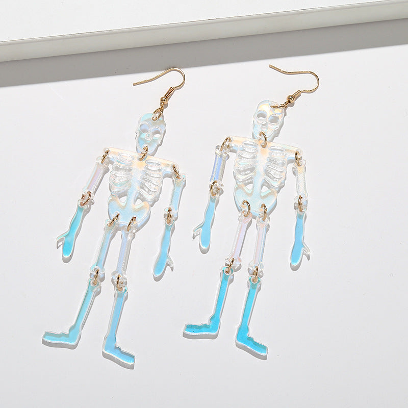 Pendientes de esqueleto acrílico de Halloween al por mayor