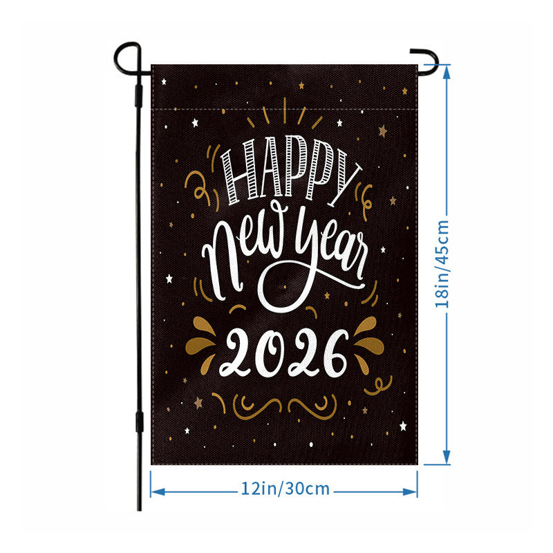 Wholesale 2026 New Year Garden Flag Hanging Flag Party Atmosphere Garden Flag