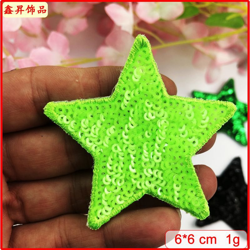 Wholesale Love Star Towel Embroidered Bead Sequin Cloth Stickers Badge Chest Badge Patch FS
