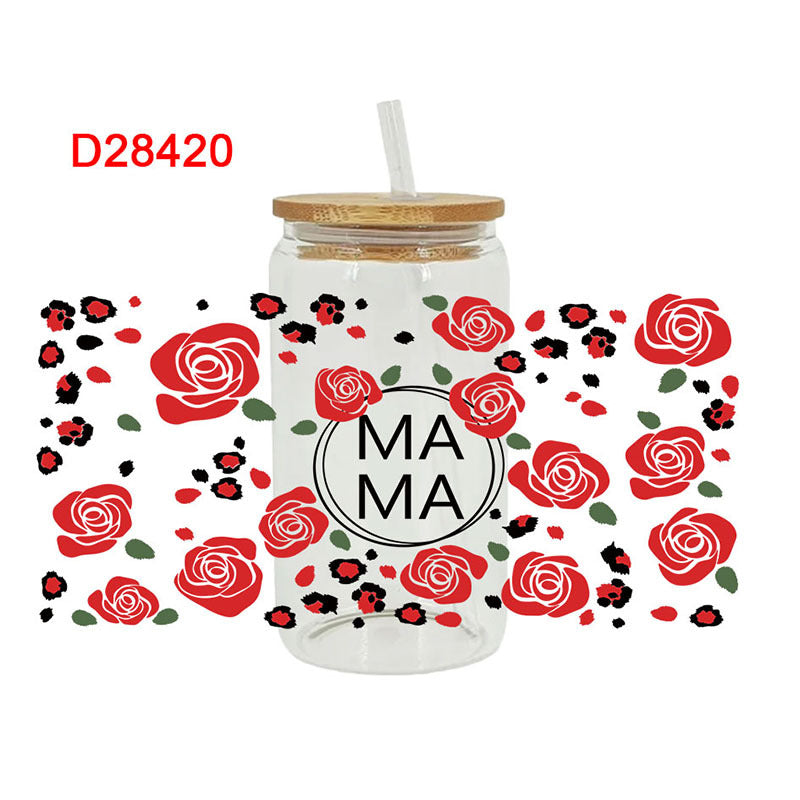 Wholesale Mother's Day Colorful Flowers Series 16oz Cup UV DTF Wraps