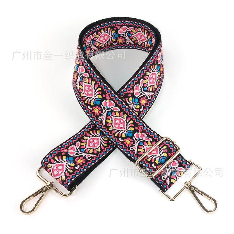 Wholesale Ethnic Style Jacquard Adjustable Versatile Widened Crossbody Bag Strap