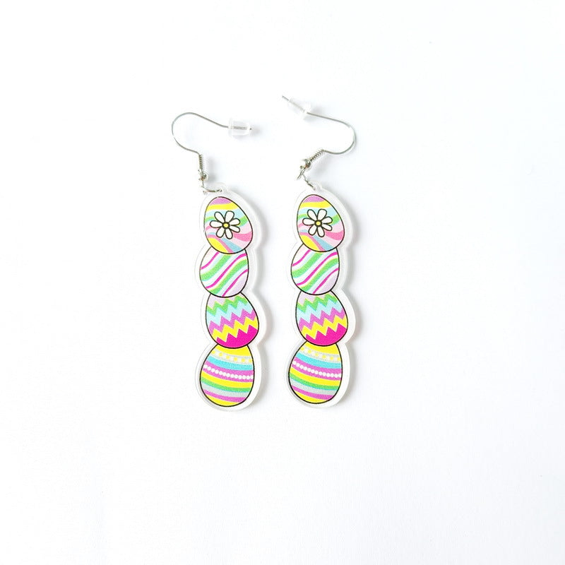 Wholesale Easter Cartoon Cute Bunny Easter Egg Carrot Acrylic Earrings