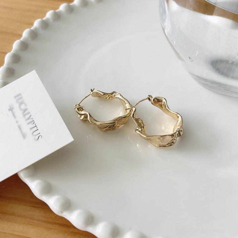 Wholesale Irregular metallic earrings, temperamental cold style earrings