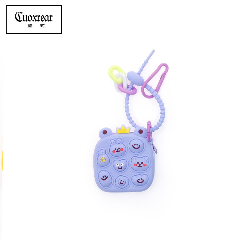 Wholesale Cute Unzipped Coin Purse Cartoon Silica gel Keychain