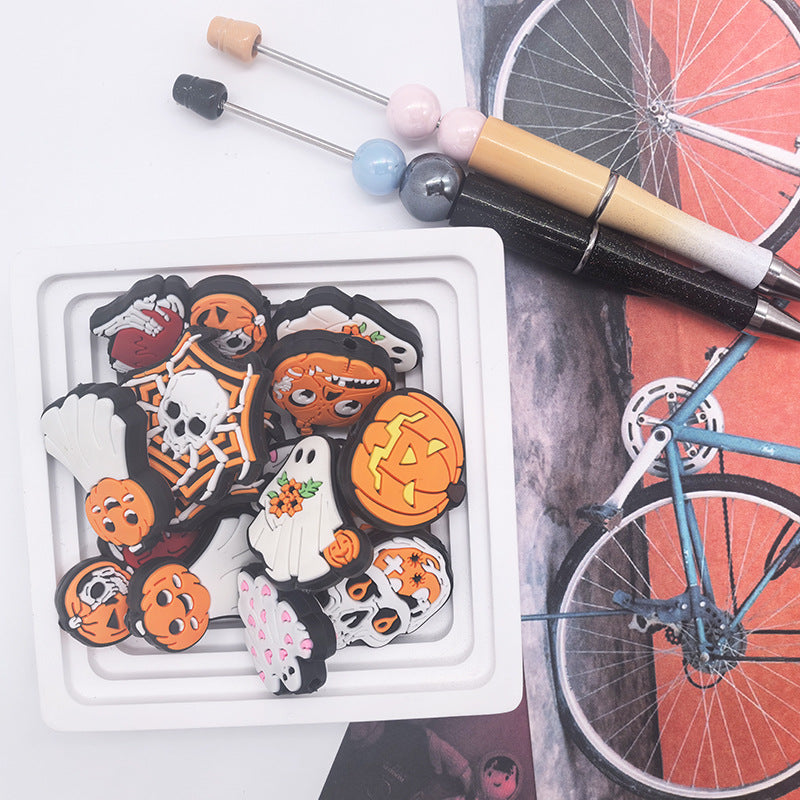 Wholesale 100pcs Diy Halloween Cartoon PVC Soft Beads