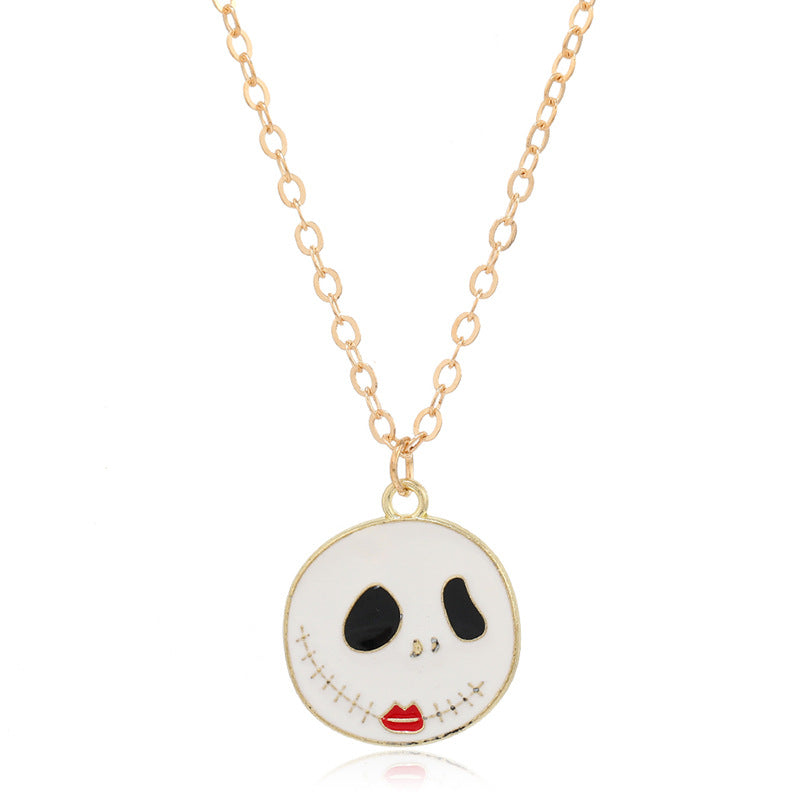 Wholesale Retro Exaggerated Ghost  Ghost Mask  Necklace