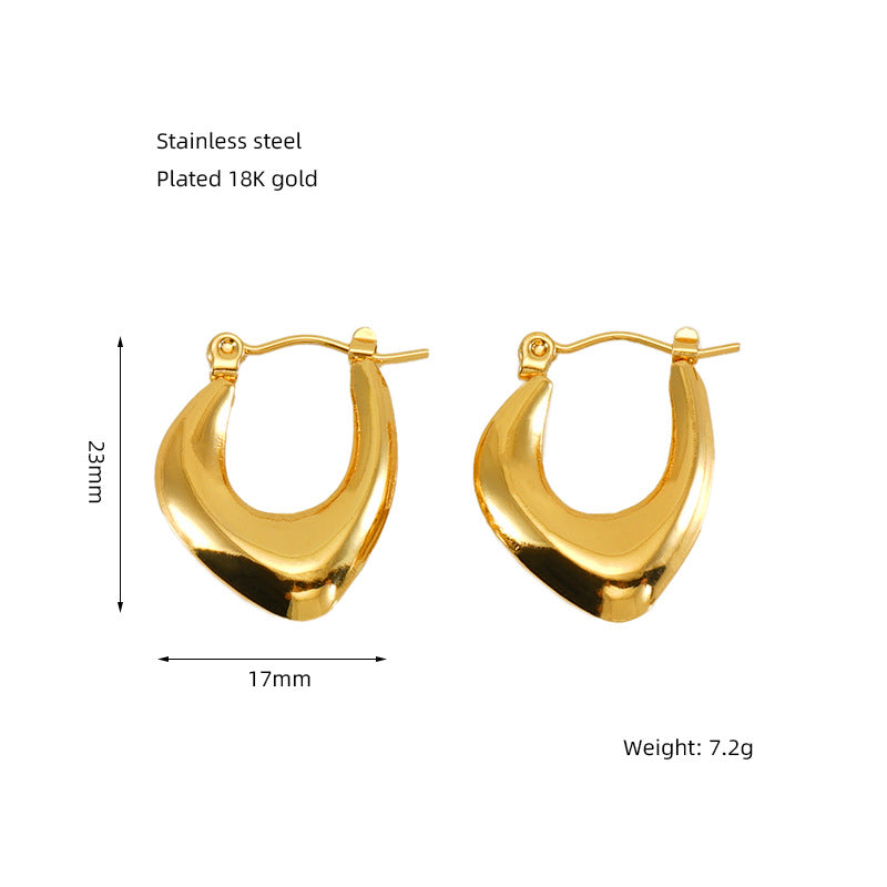 Wholesale Stainless Steel Vintage Türkiye Love Eyes Horn Bag Earrings
