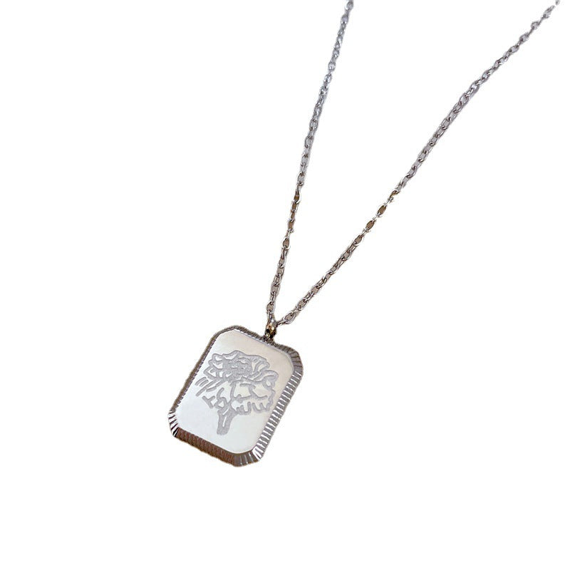 Wholesale Full Diamond Luxury Women's Versatile Collarbone Titanium Steel Necklace