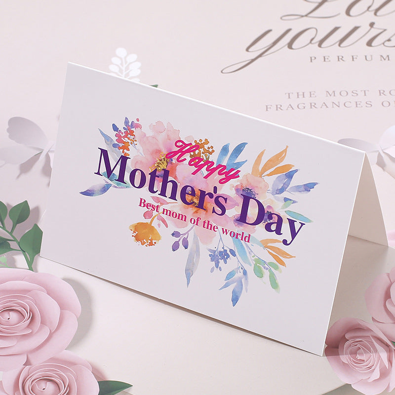 Wholesale of 10pcs/pack Mother's Day Flower Paper Greeting Cards