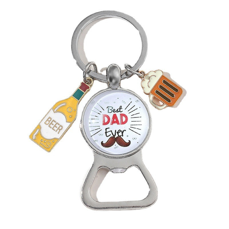 Wholesale Father's Day Zinc Alloy Beer Keychain