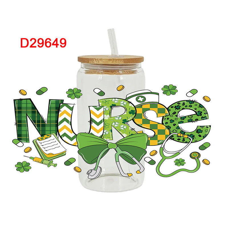 Wholesale Green forest 16oz Cup UV DTF Wraps