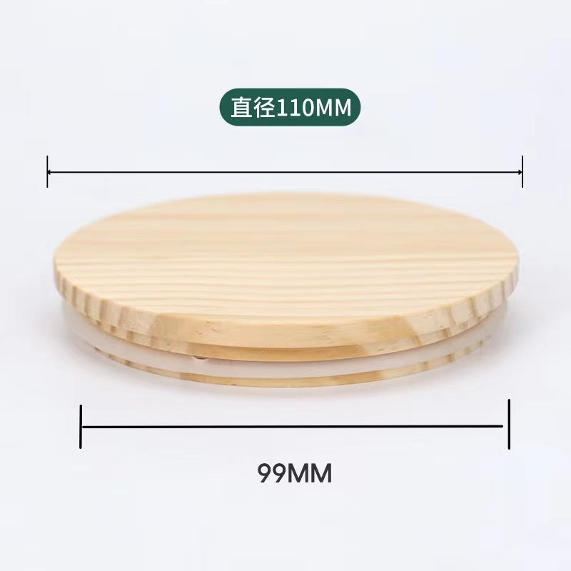 Wholesale 10pcs Pinewood bamboo candle holder cup with silicone ring sealing cover