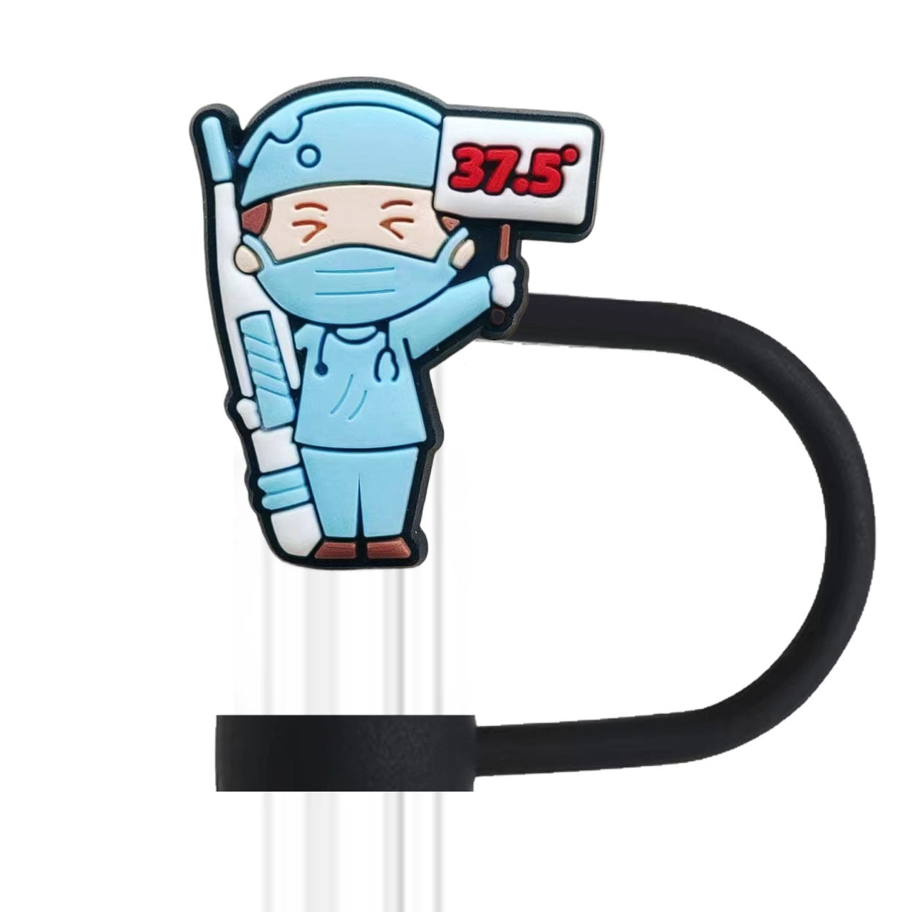 Wholesale 10pcs PVC 2-3cm Medical Series Cute Straw Cover Cup Decoration