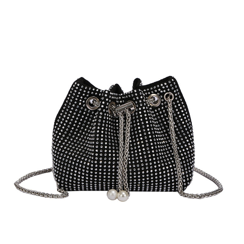 Wholesale Rhinestone Bag Chain Full Rhinestone Bucket Bag Shoulder Bag