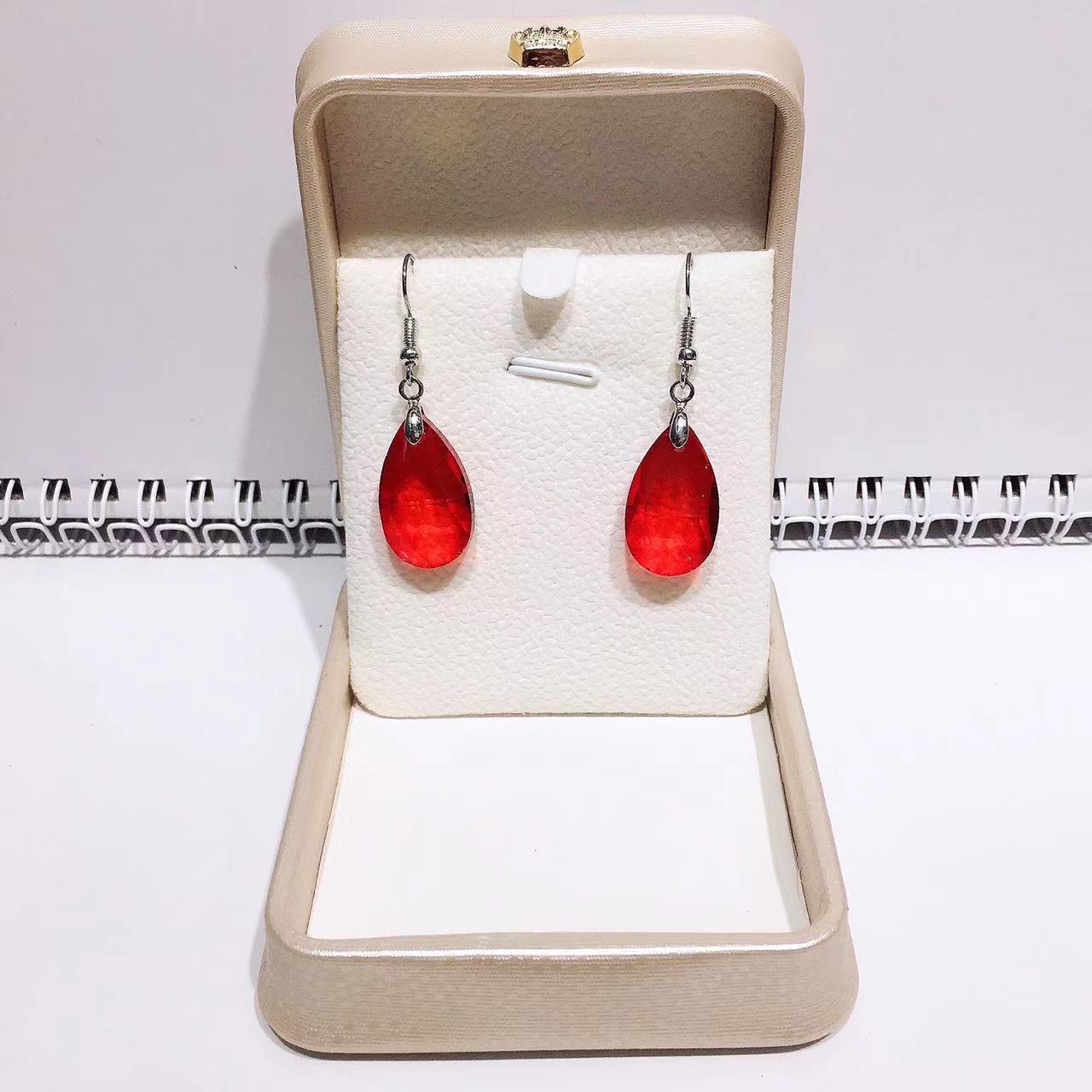Wholesale crystal glass water drop fashion net red earrings