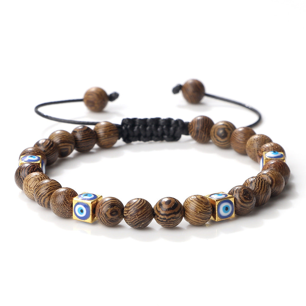 Wholesale Hand woven square Devil' s Eye bracelet