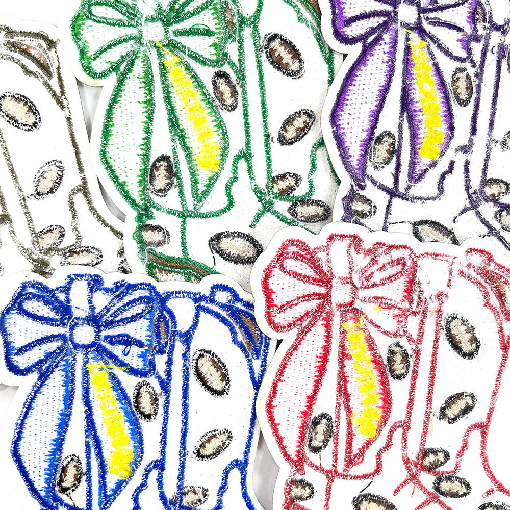 Wholesale Colorful bow boot sequin embroidery DIY Patches