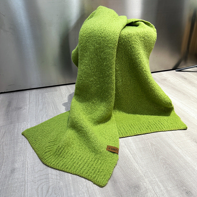 Wholesale Autumn and Winter Warm Solid Color High-end Knitted Scarf