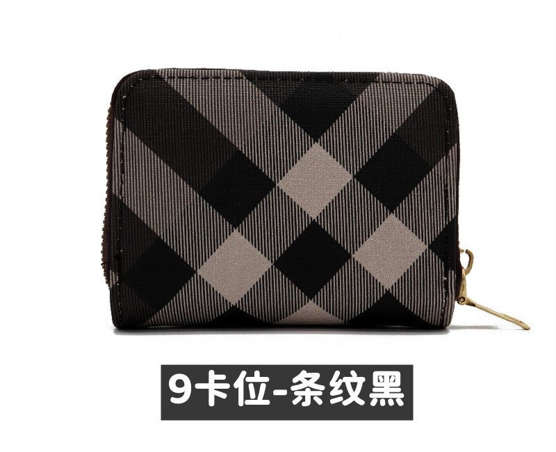 Wholesale women' s large capacity striped accordion card holder