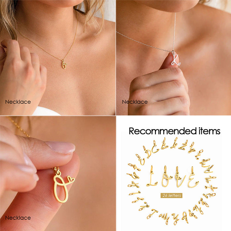 Wholesale English Letter 14k Gold Stainless Steel Pendant