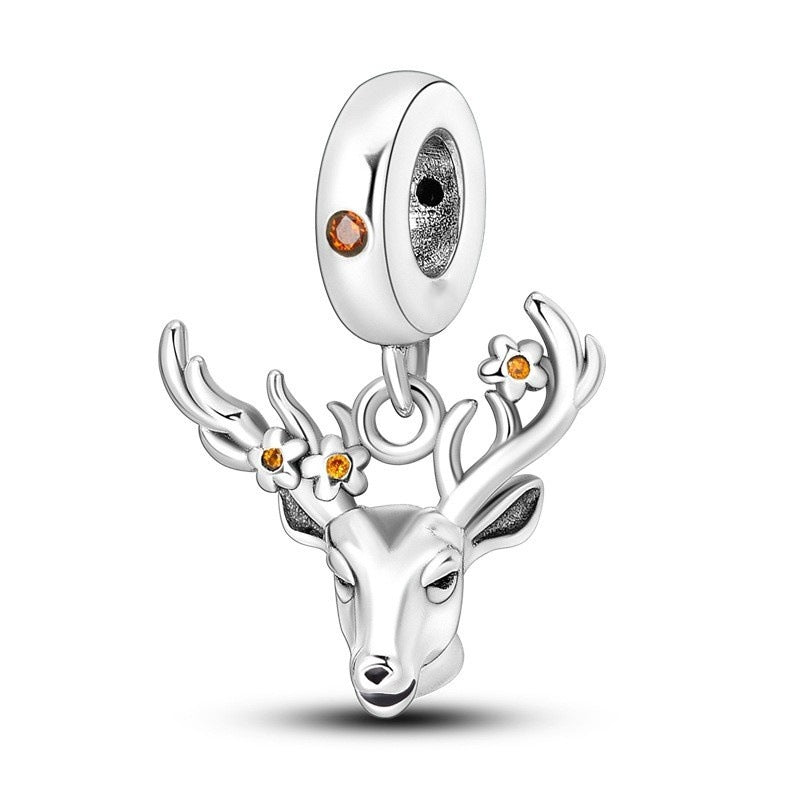 Wholesale Silver plated bead cute animal bracelet Charms