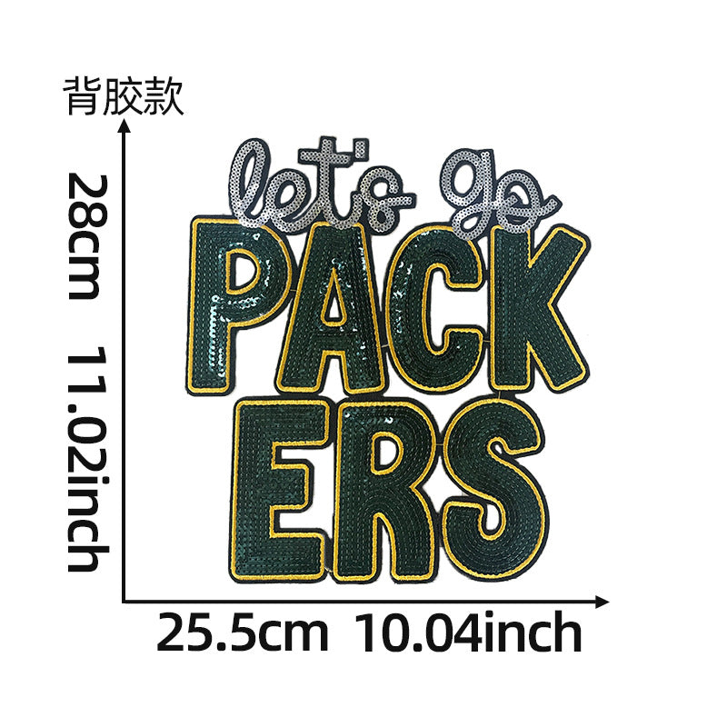 Wholesale Team sequin sports embroidery DIY Patches