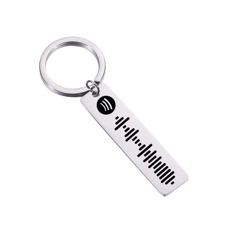 Wholesale Mirror Stainless Steel Music Keychains