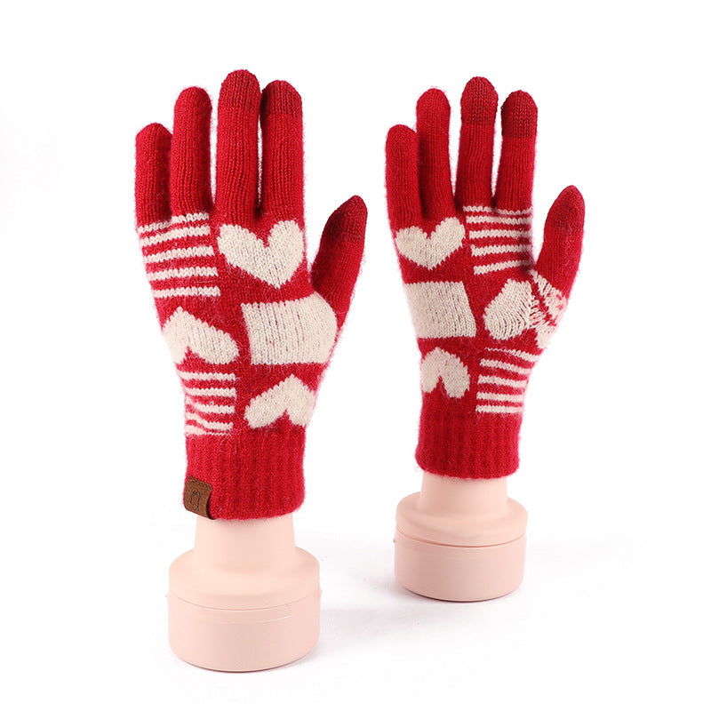 Wholesale Winter Red Warm Touch Screen Gloves
