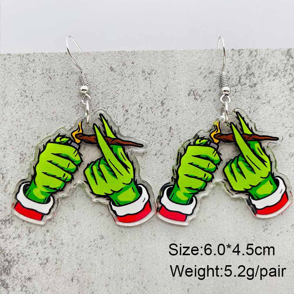Wholesale Christmas Santa Claus Gingerbread Man Acrylic Christmas Earrings