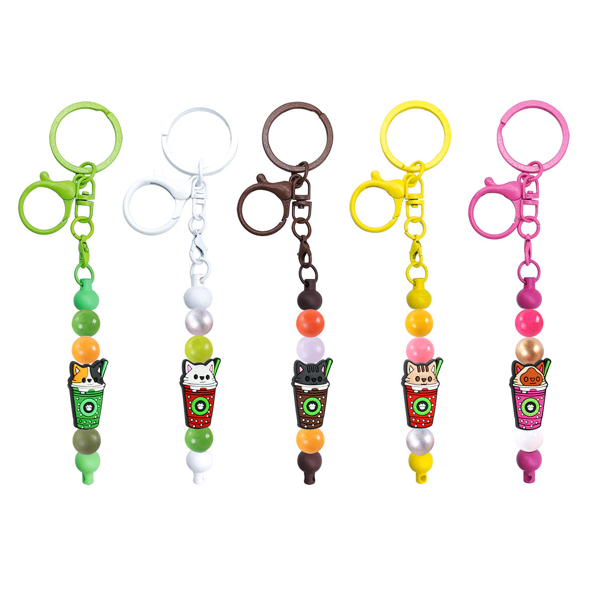 Wholesale Random 100pcs/pack    Milk Tea Cartoon Charcoal Beads  Focal Beads