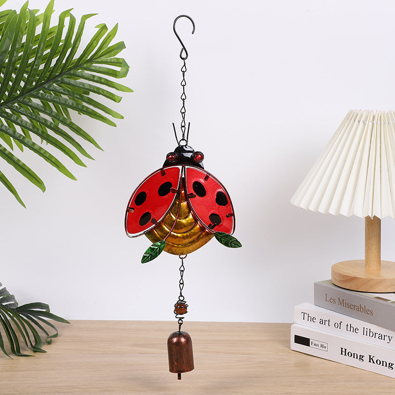 Wholesale Metal Wind Chime Bee Beetle Glass Painted Crafts