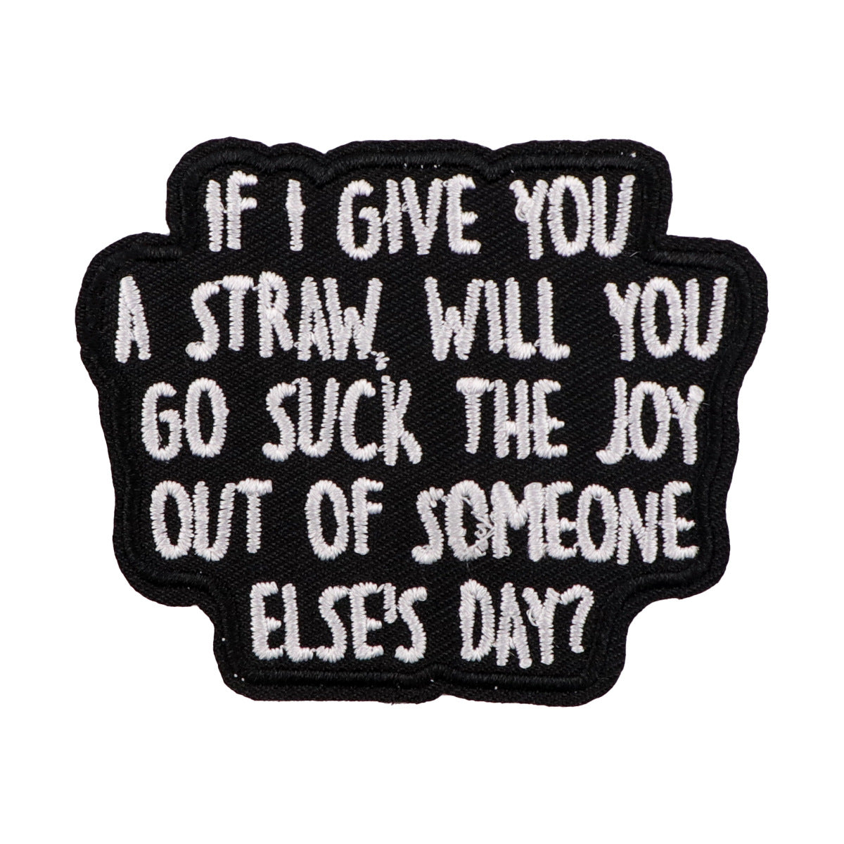 Wholesale 5pcs Black and White English Letter Quotations Embroider Cloth Patch