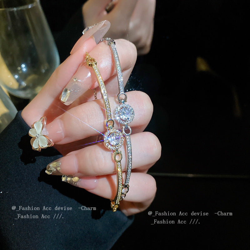 Wholesale Zircon Round Patchwork Bracelet