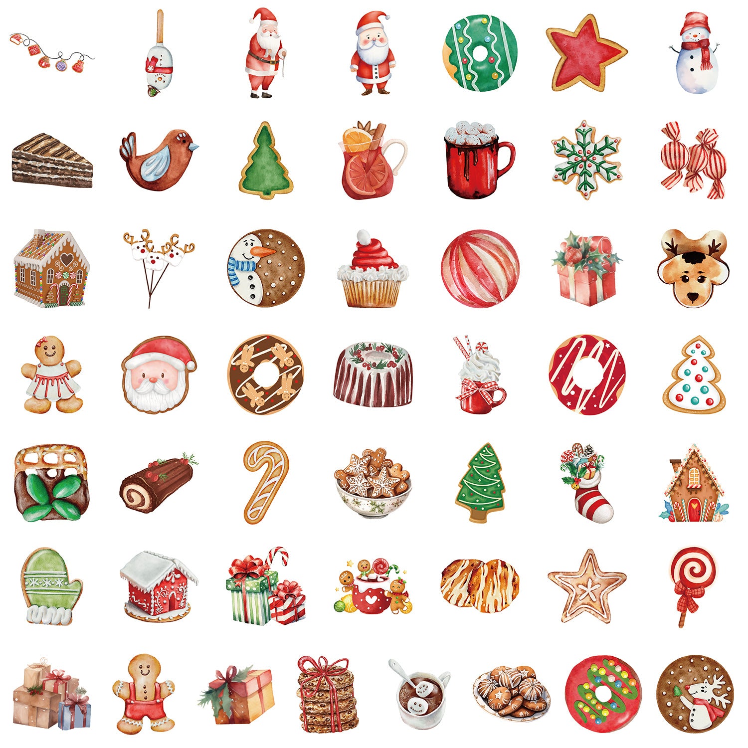 Wholesale 50pcs Christmas Food Series Graffiti Stickers Water Cup  Stickers