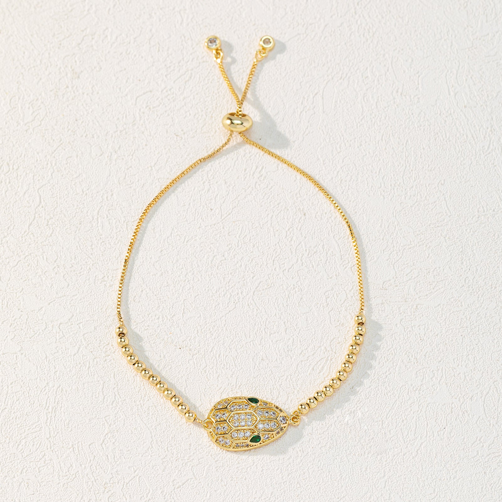 Wholesale Pickaxe Colored Diamond Gold Snake Animal Bracelet
