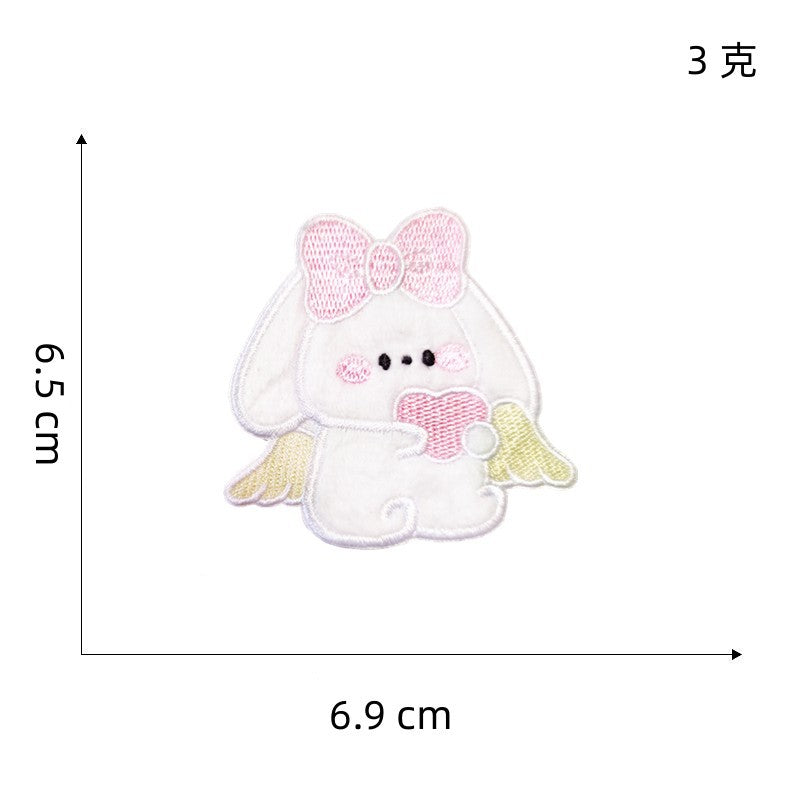 Wholesale Cute self-adhesive plush rabbit DIY Patches