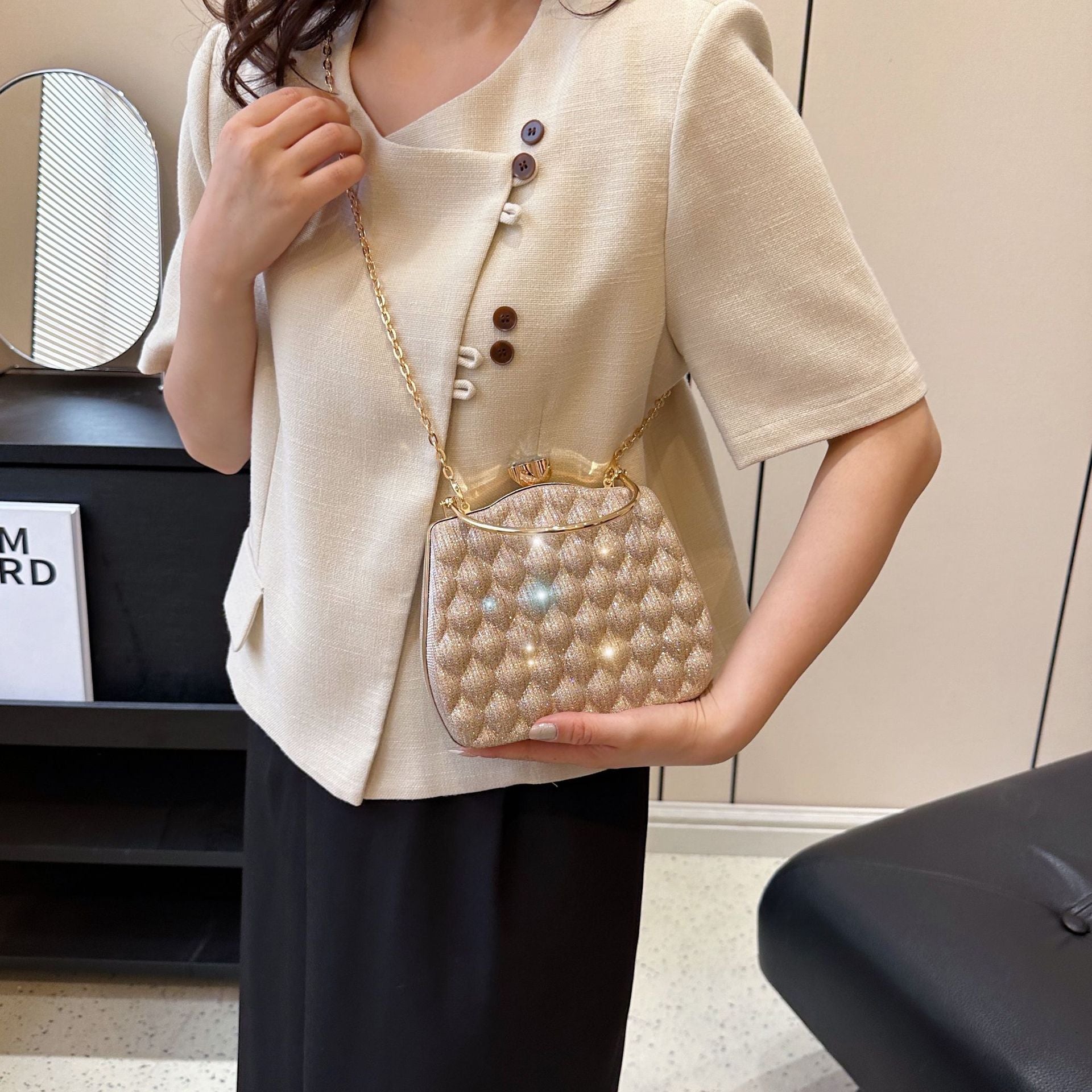 Wholesale Chain Diamond Banquet Crossbody Bag Handbag