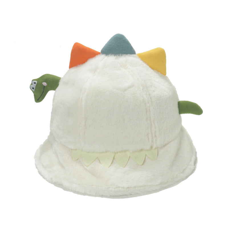 Wholesale Autumn and Winter Thickened Warm Plush Cartoon Three-dimensional Dinosaur Fisherman Hat