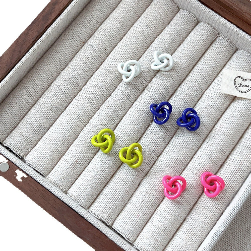 Wholesale Color Twist Alloy Earrings