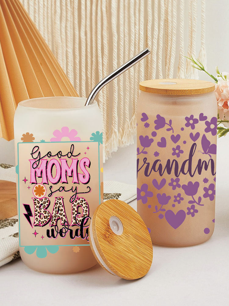 Wholesale Love Pattern Mother's Day 16oz Cup UV DTF Wraps