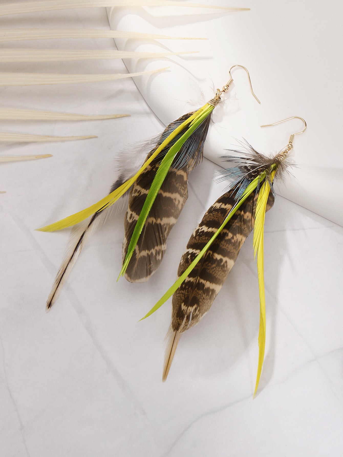 Wholesale Peacock Feather Bohemian Antique Tassel Earrings