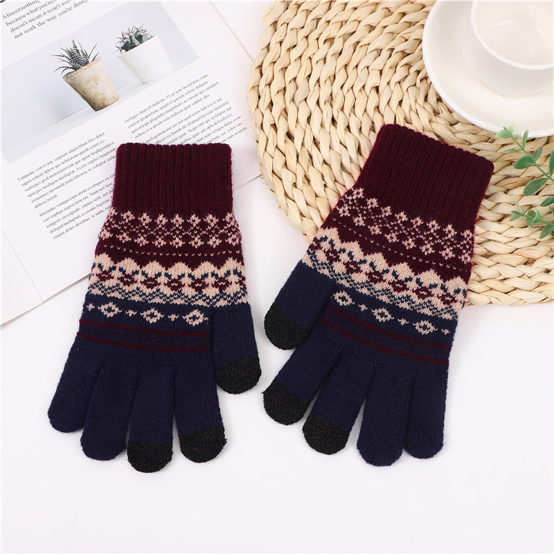 Wholesale Thick and Warm Knitted Glove with Velvet