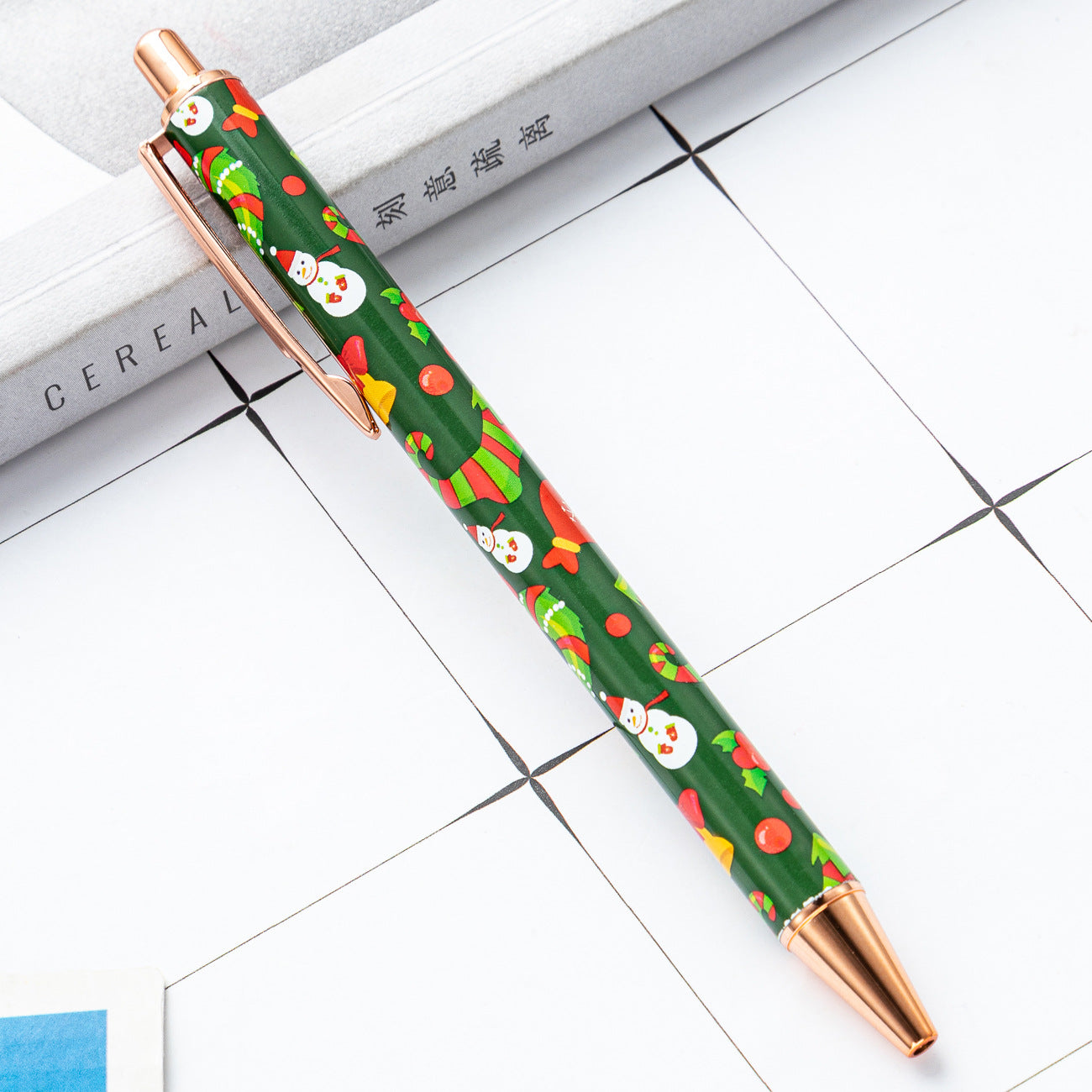 Wholesale Cartoon Christmas Button Plastic Ballpoint Pen