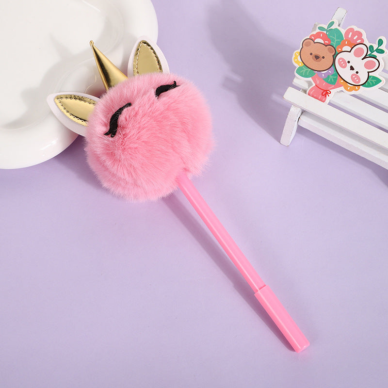 Wholesale Unicorn Smile Hair Ball Ballpoint Pen