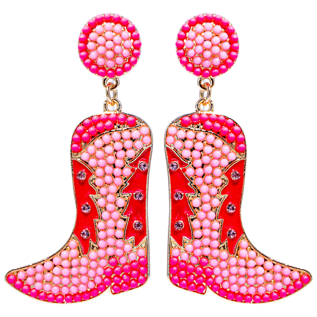 Wholesale Western Cowboy Hat Alloy Christmas Boots Earrings