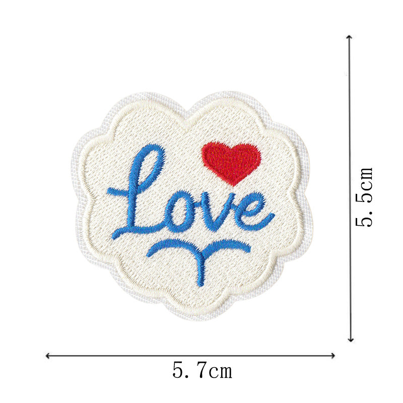 Wholesale The letters LOVE and the shape of a heart Embroidery DIY Patches