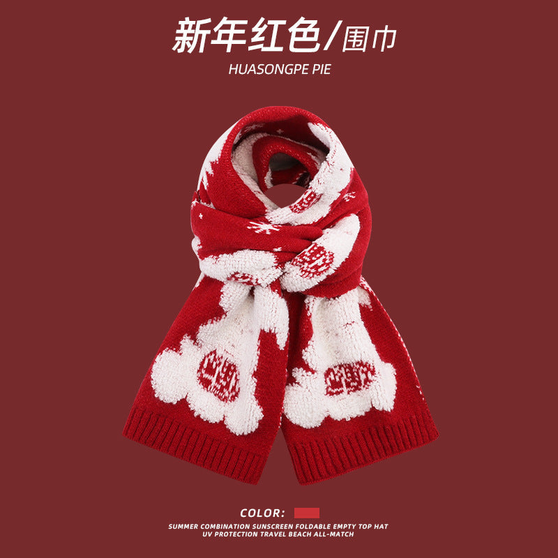 Wholesale Christmas Red Warm Scarves