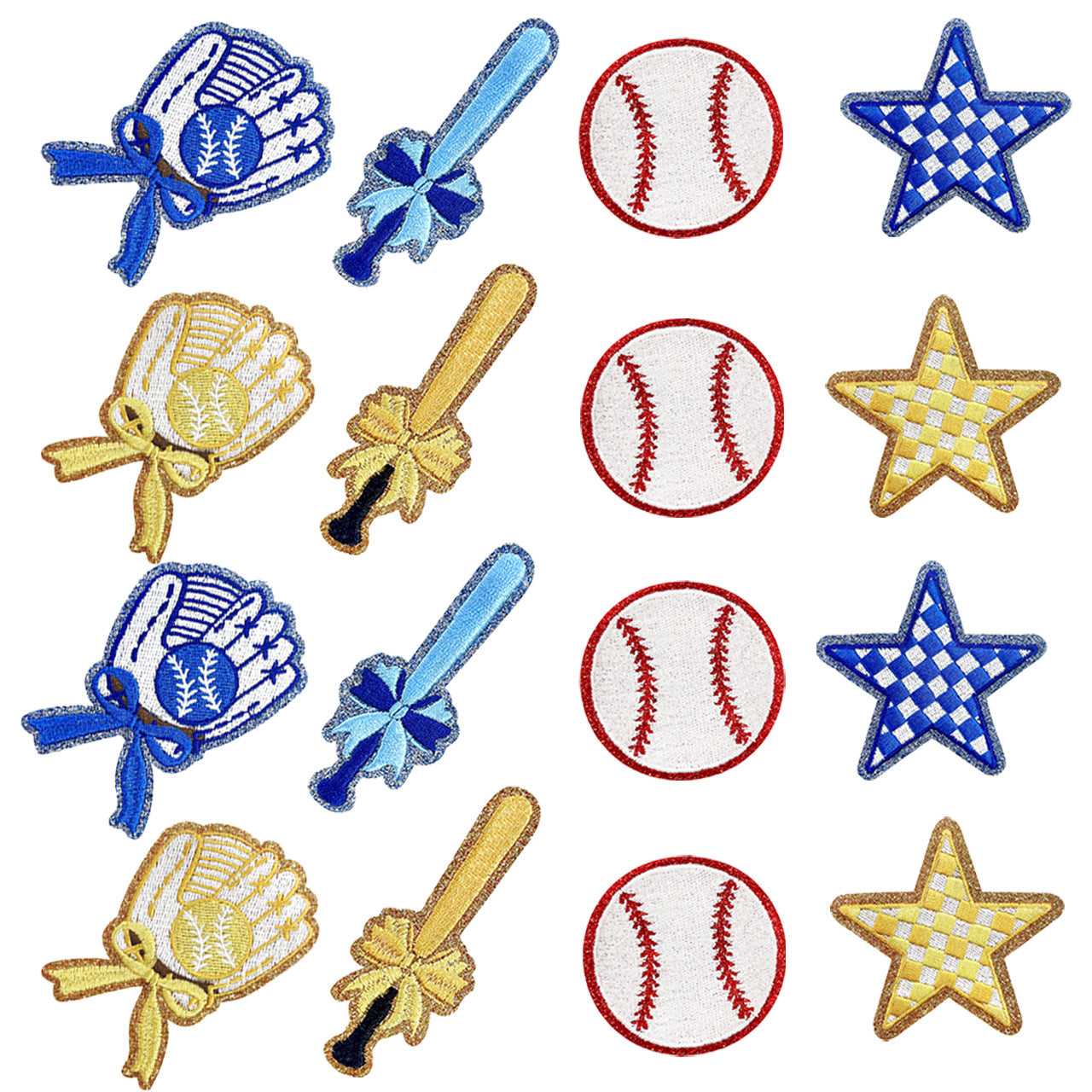 Wholesale Trendy Baseball Embroidered Patches Iron On DIY Accessory 12Pcs Set For Coat Decor