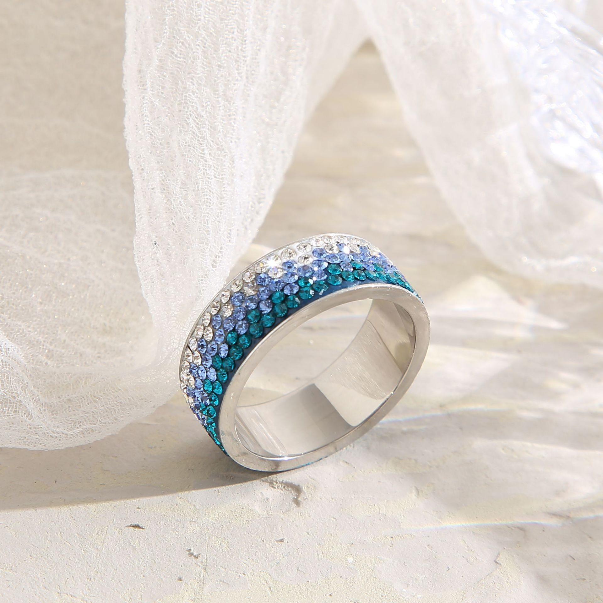 Wholesale Three Row Diamond Alloy Ring